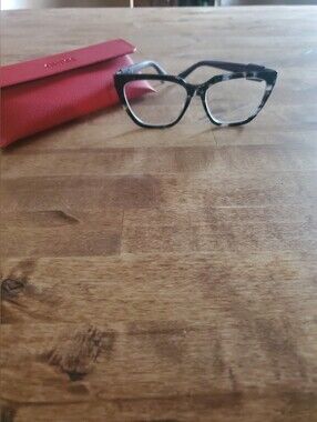 Guess, Blue Tortoiseshell Cat-Eye Women's Eyeglasses with Red Case